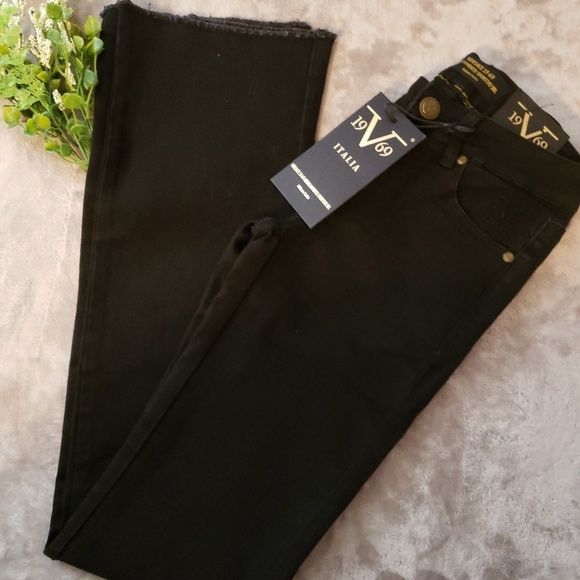 Versace Denim - Versace Sofia bootleg black jeans. Size 25